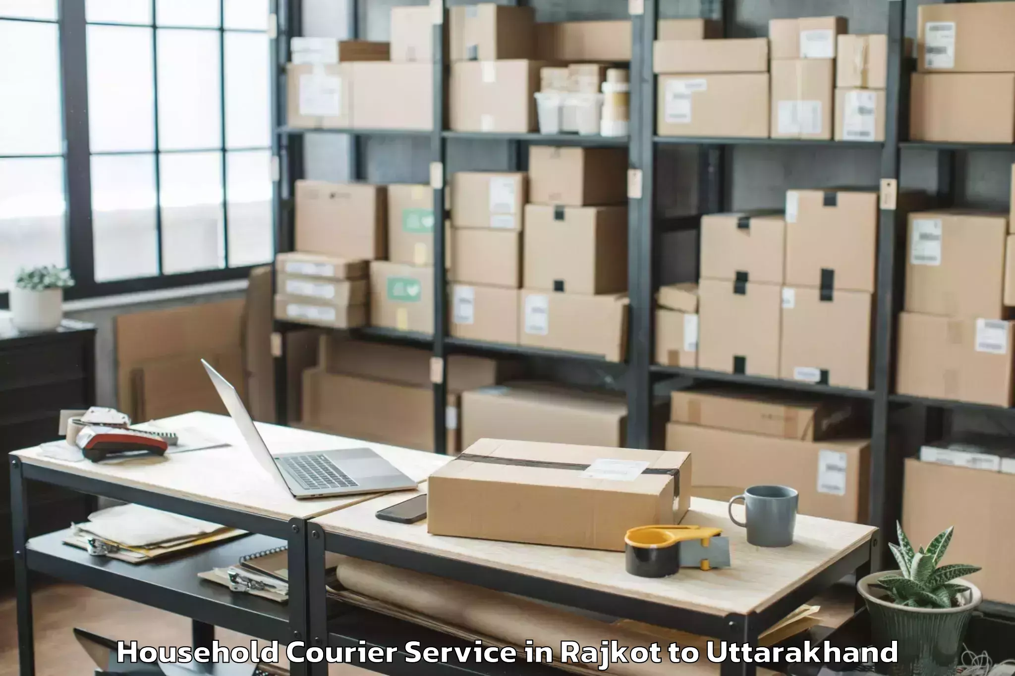 Book Rajkot to Lalkuan Household Courier Online